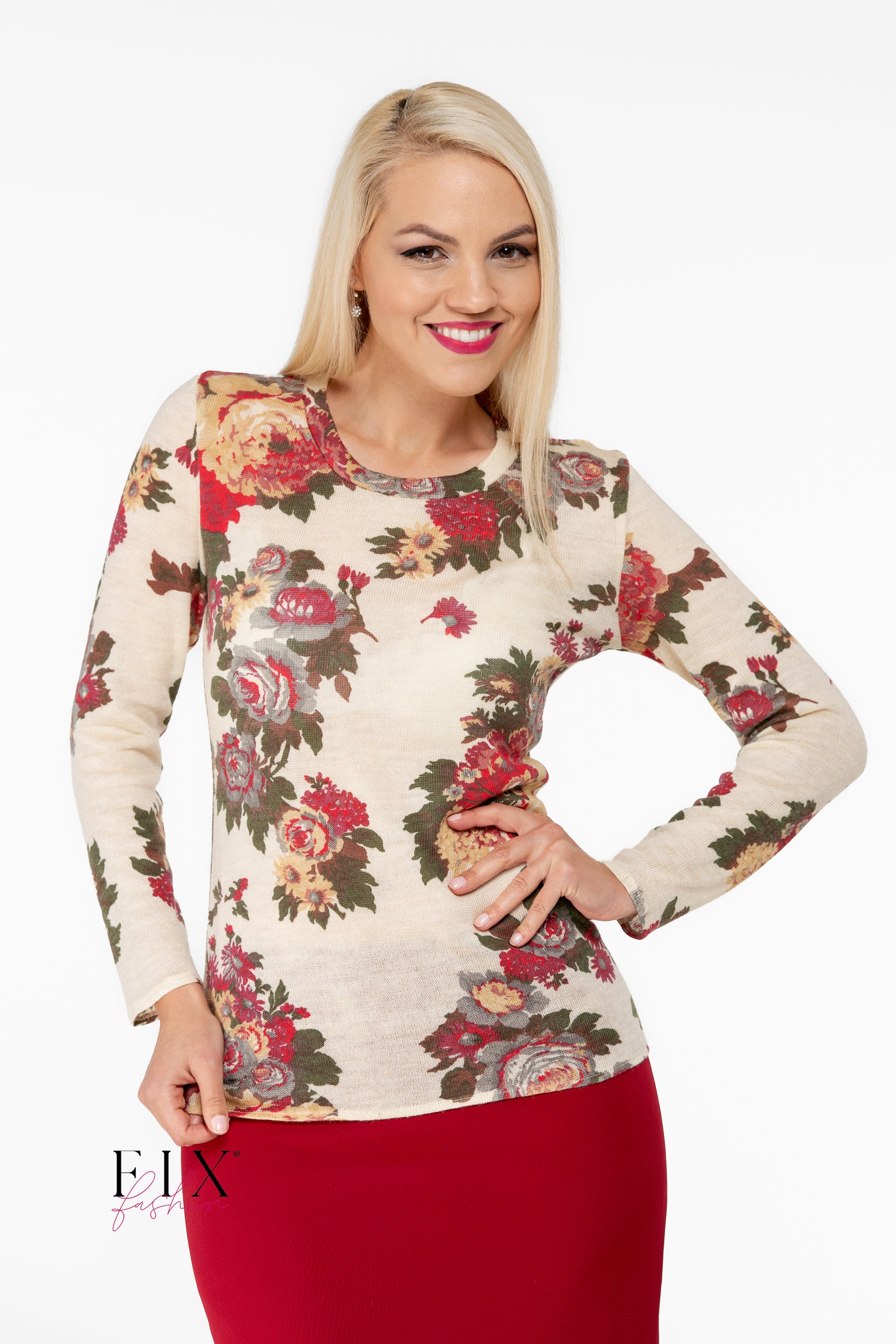 BLUZA JERSE IMPRIMEU FLORAL 4180