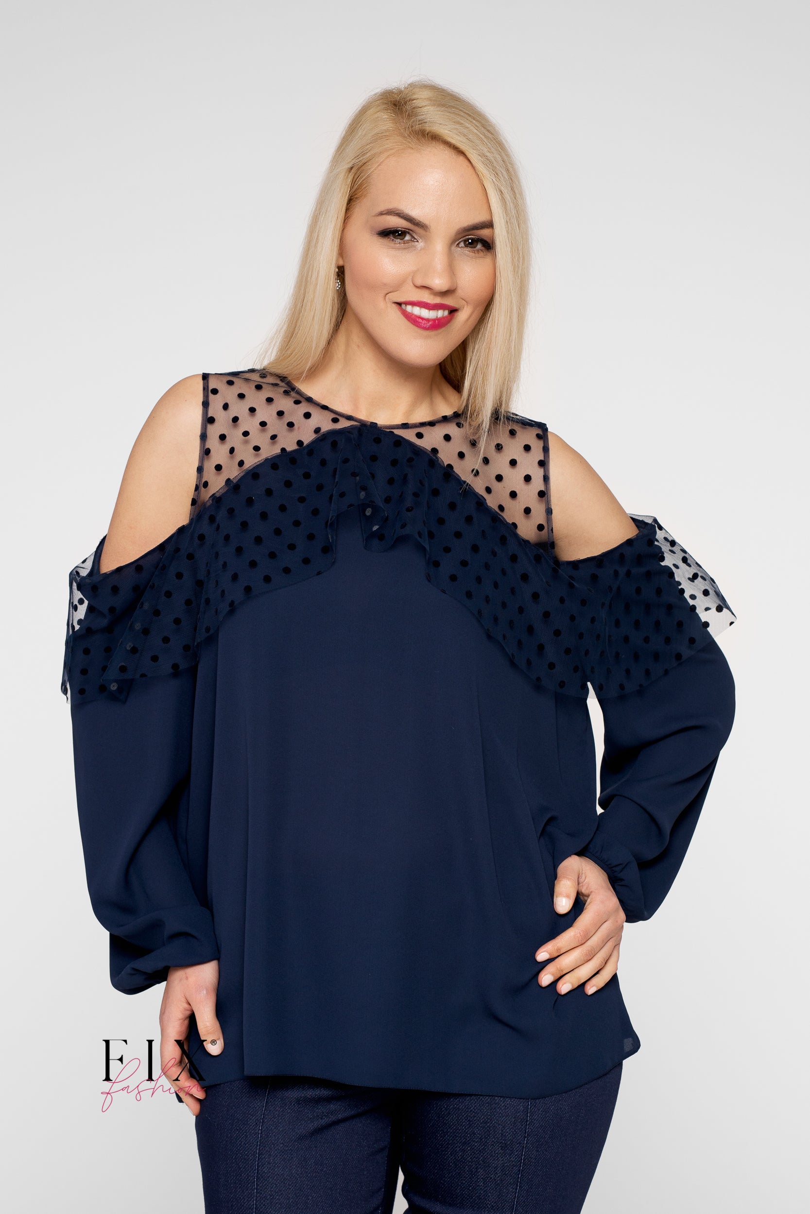 BLUZA CU VOLAN TULL CU BULINE 4017