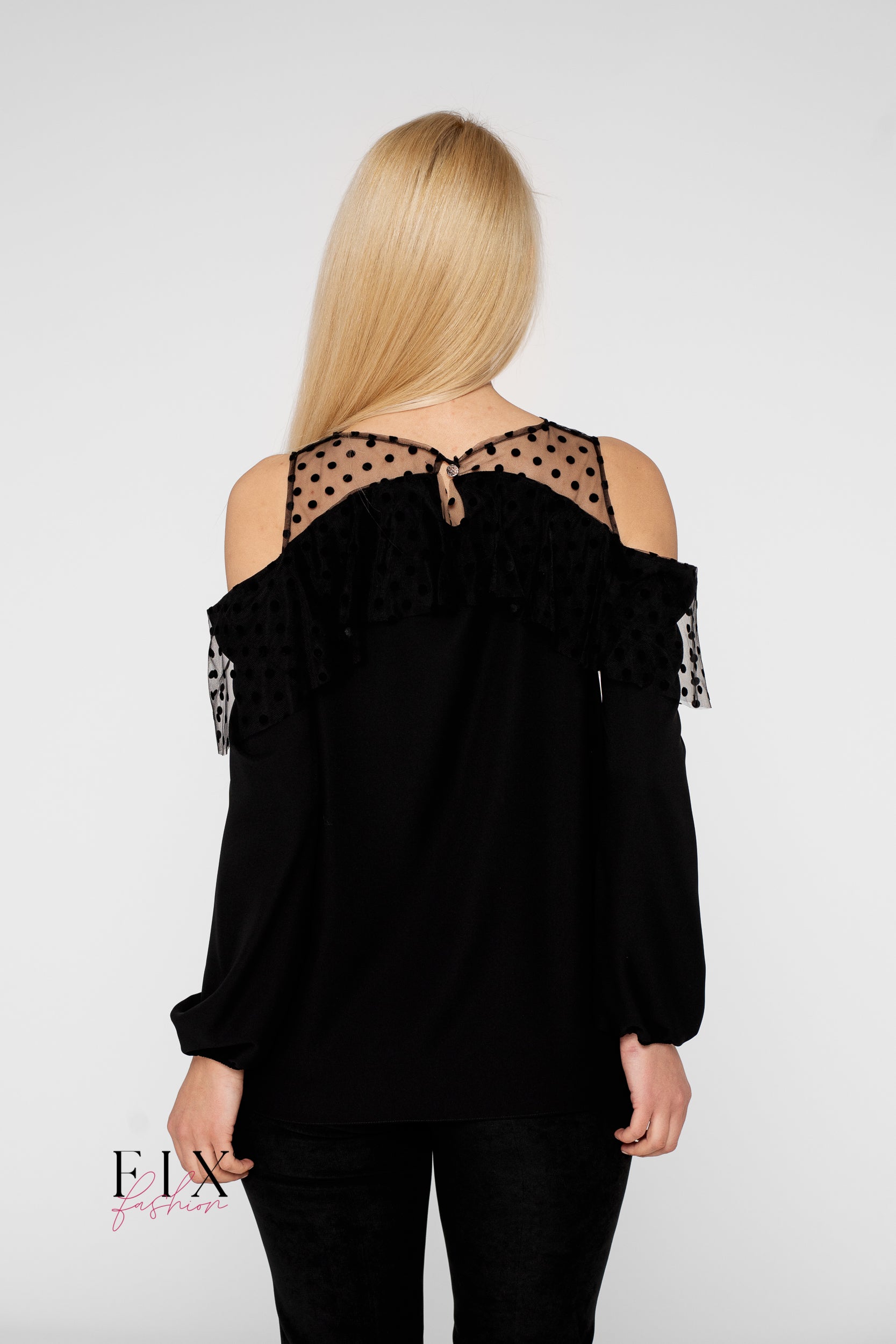 BLUZA CU VOLAN TULL CU BULINE 4017