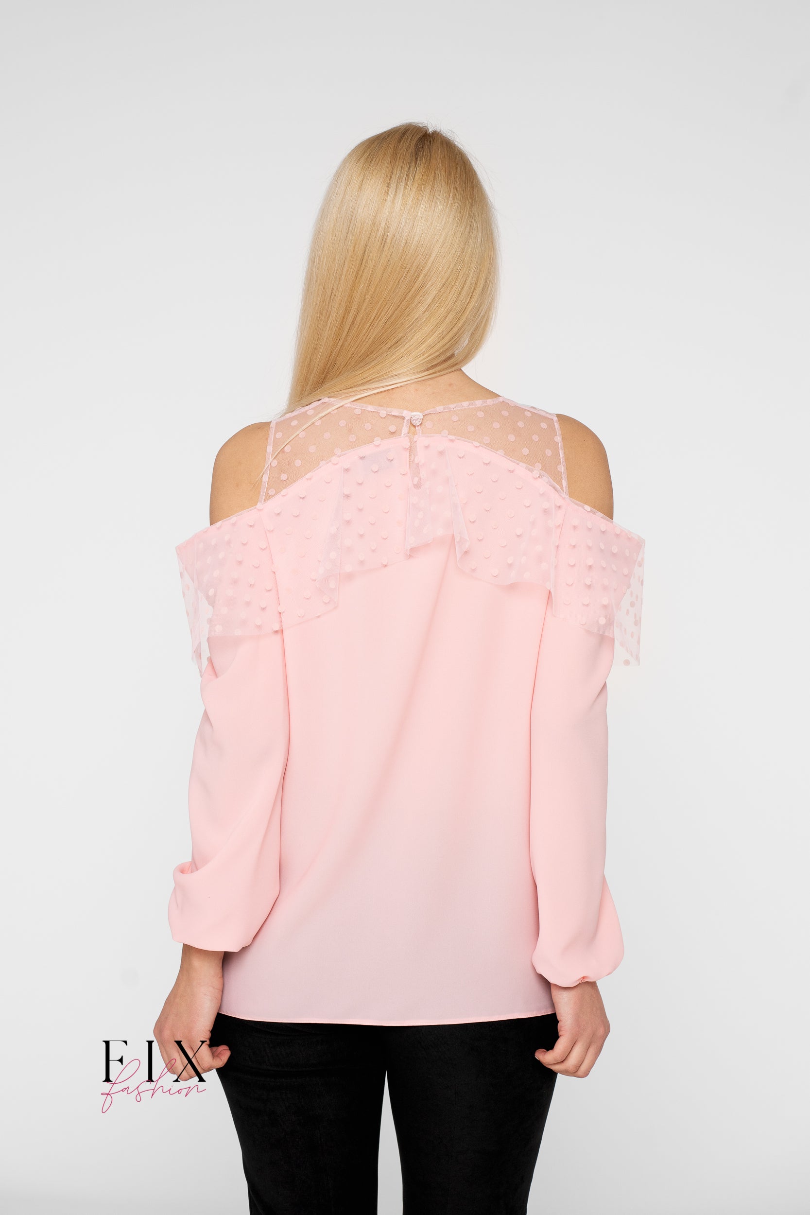BLUZA CU VOLAN TULL CU BULINE 4017