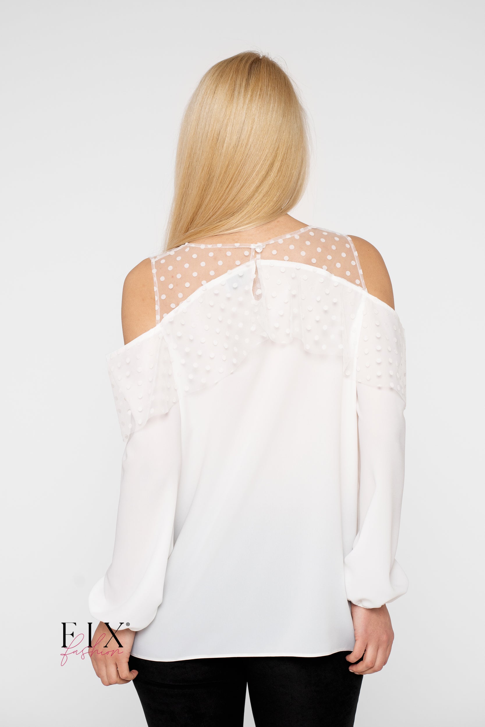 BLUZA CU VOLAN TULL CU BULINE 4017