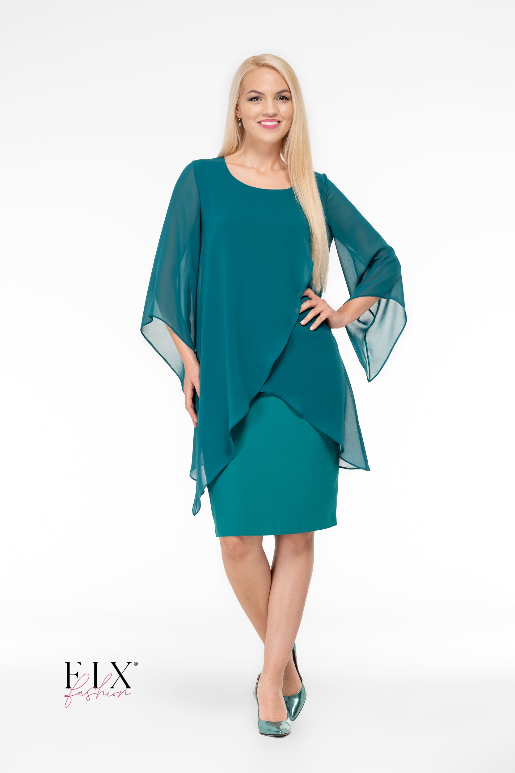 COMPLEU ELEGANT FUSTA + BLUZA 2 STRATURI 4158