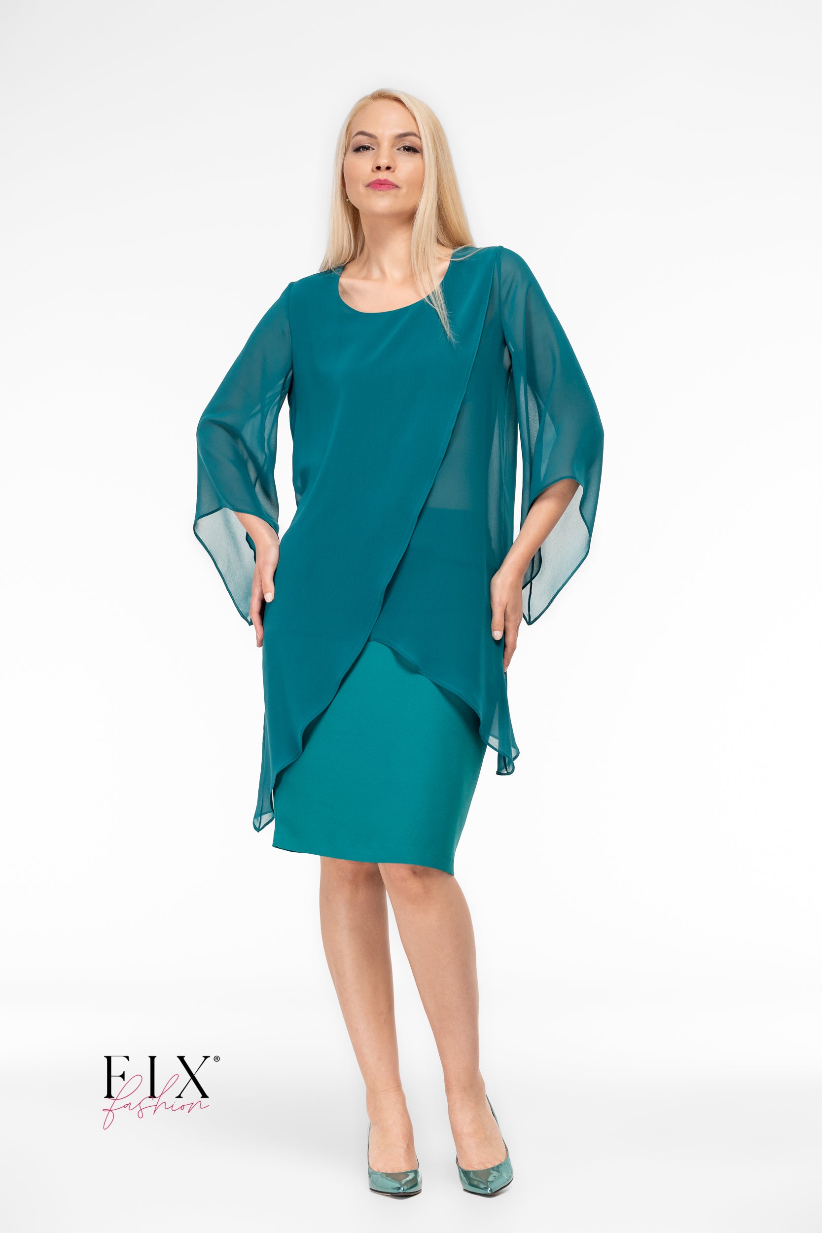 COMPLEU ELEGANT FUSTA + BLUZA 2 STRATURI 4158