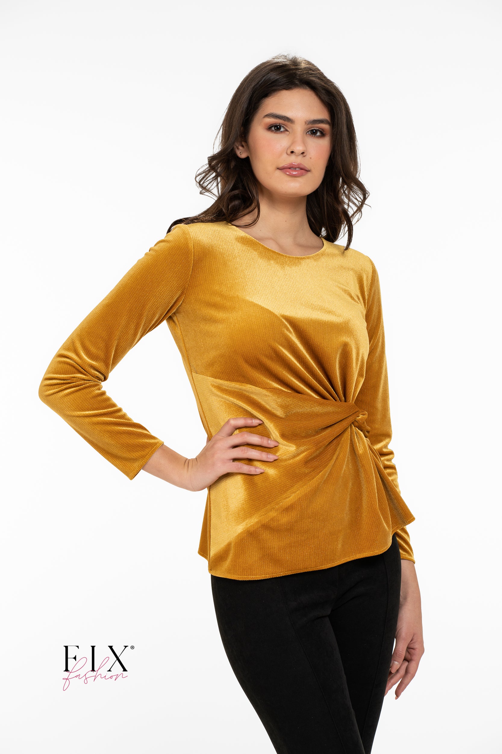 BLUZA CATIFEA CU NOD 3937