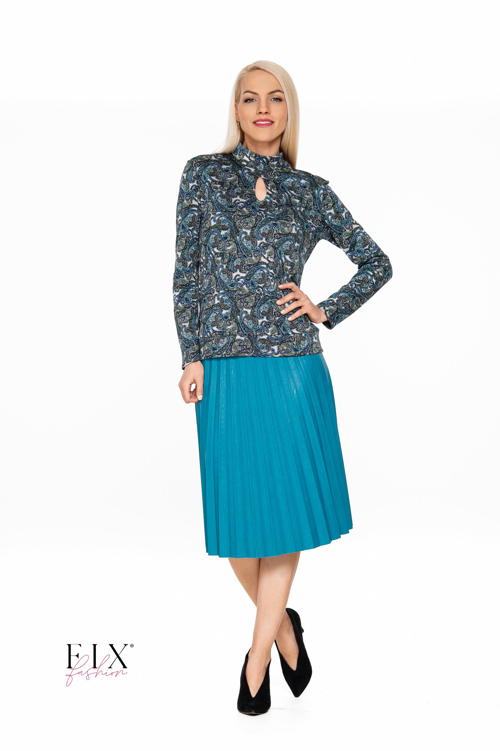 FUSTA PLISATA PIELE ECO 4184