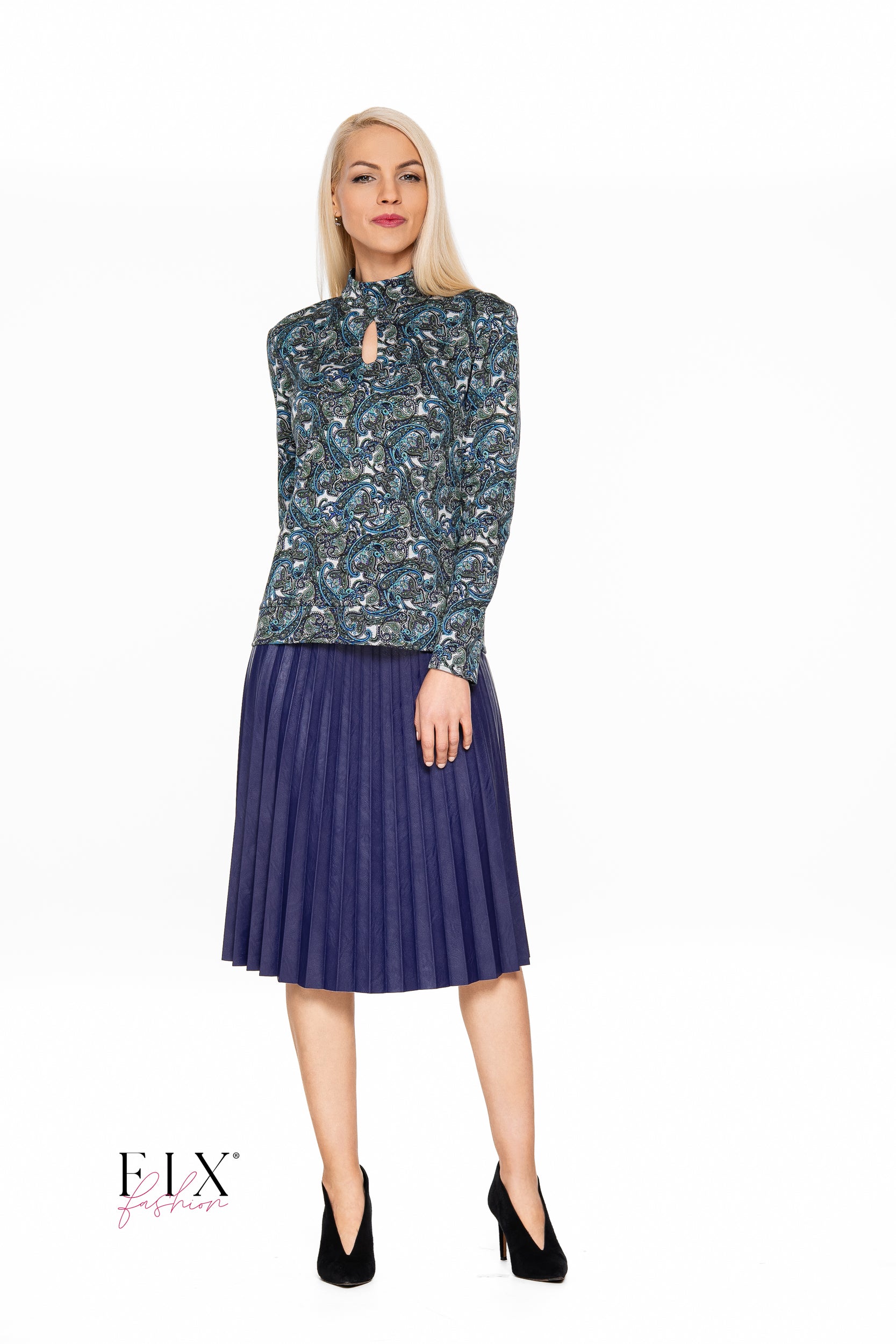 FUSTA PLISATA PIELE ECO 4184