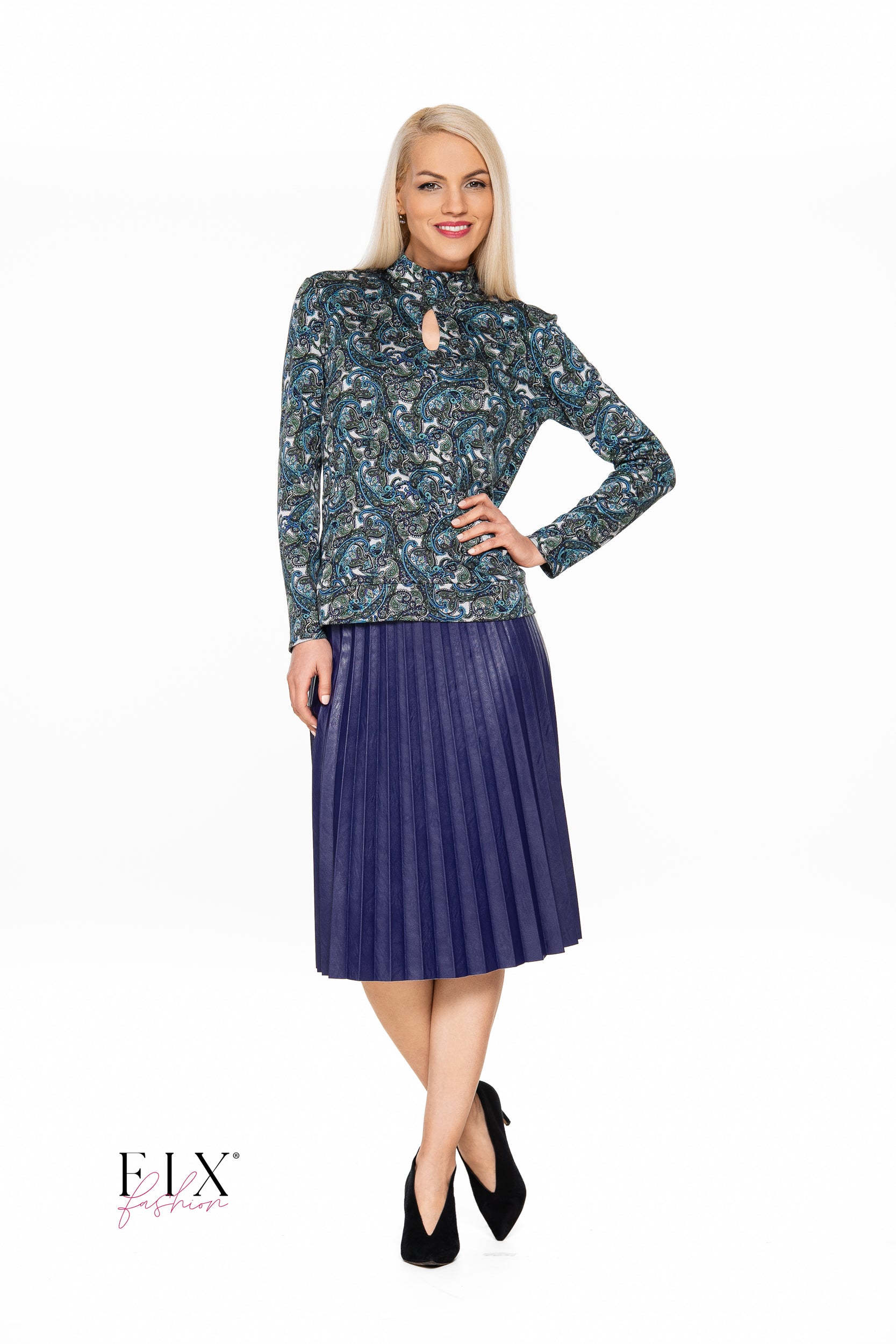 FUSTA PLISATA PIELE ECO 4184