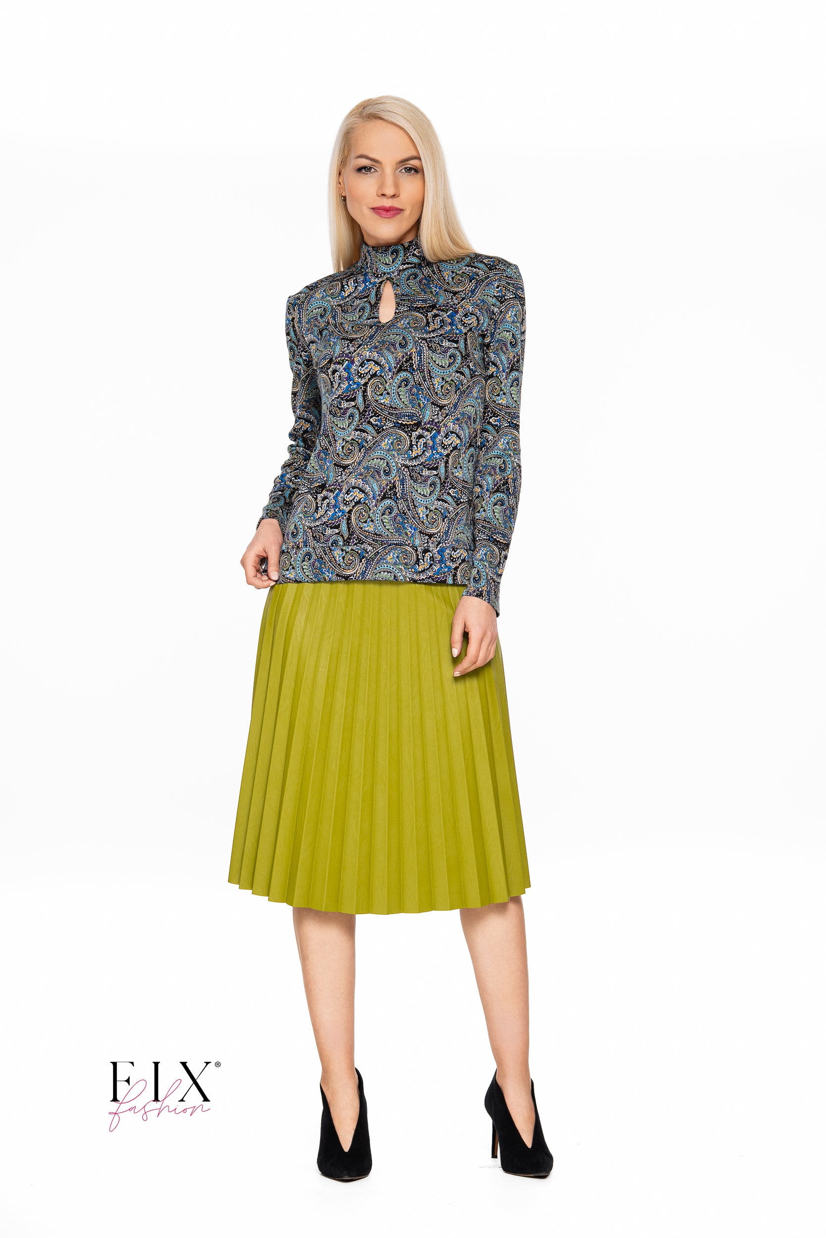 FUSTA PLISATA PIELE ECO 4184