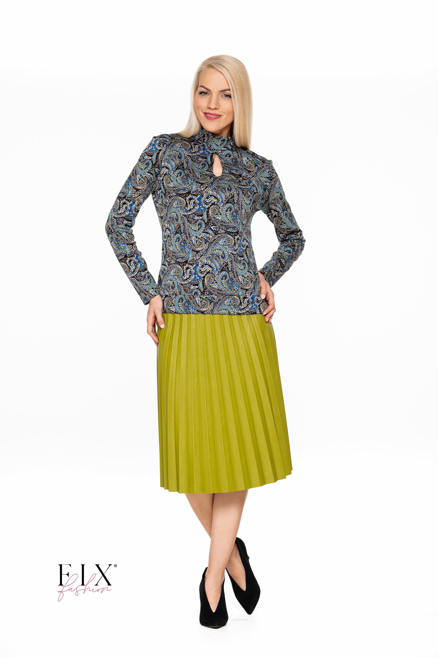 FUSTA PLISATA PIELE ECO 4184