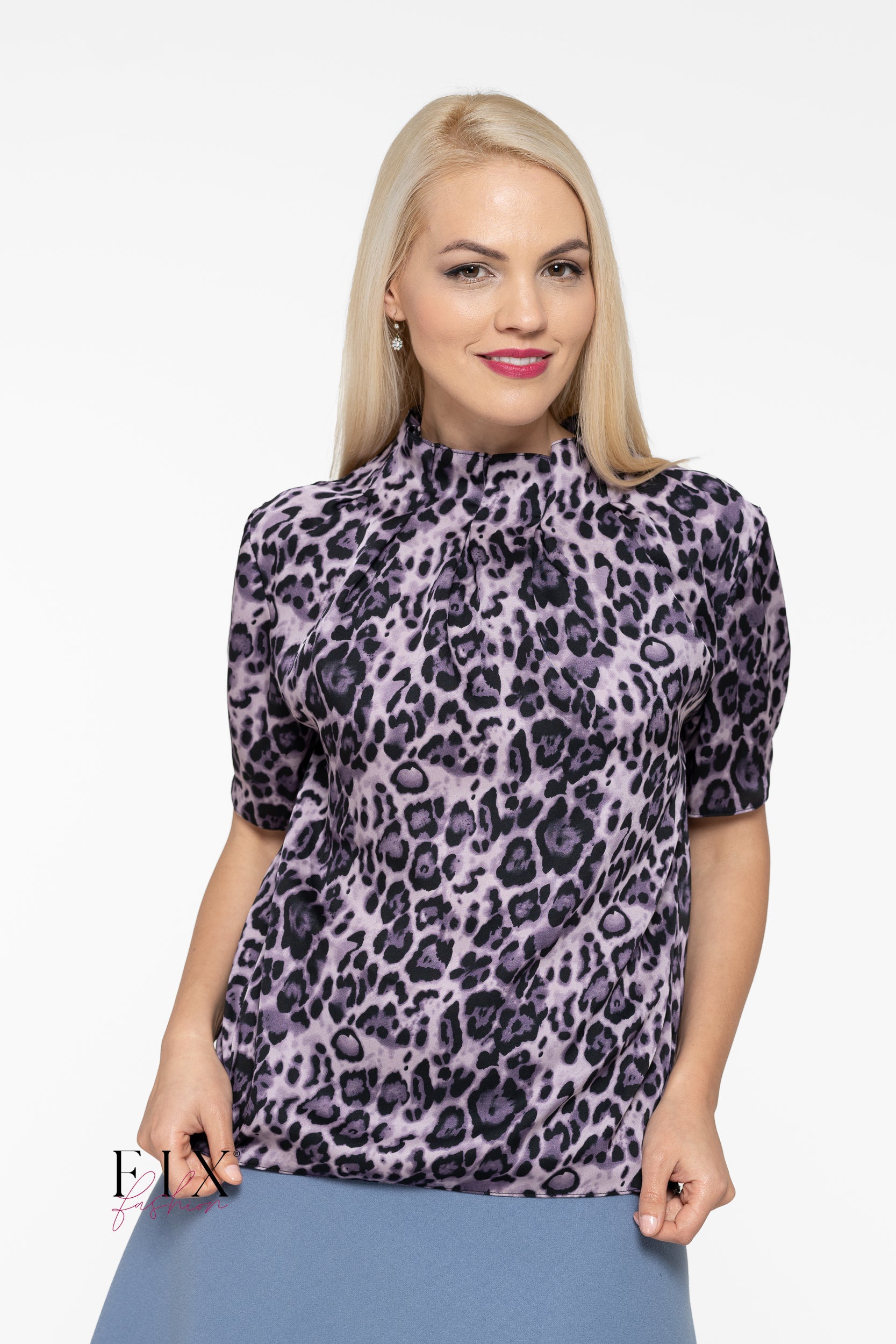 BLUZA ANIMAL PRINT CU MANECA SCURTA 4222