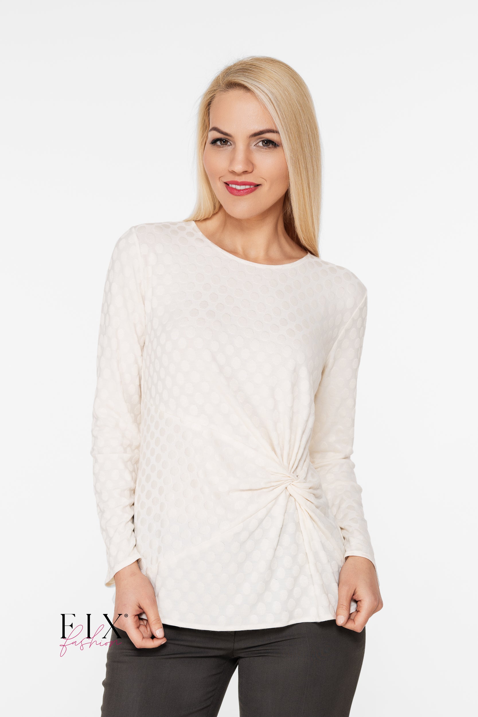 BLUZA JERSE CU NOD DECORATIV 4289